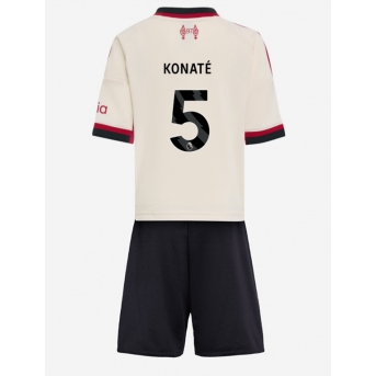 Billige Fotballdrakt Liverpool Ibrahima Konate #5 Replika Bortedraktsett Barn 2025-26 Kortermet (med bukser)